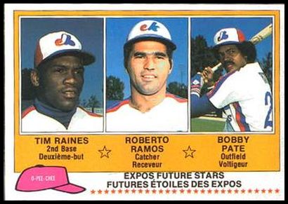 136 Expos Future Stars - Tim Raines Roberto Ramos Bobby Pate RC
